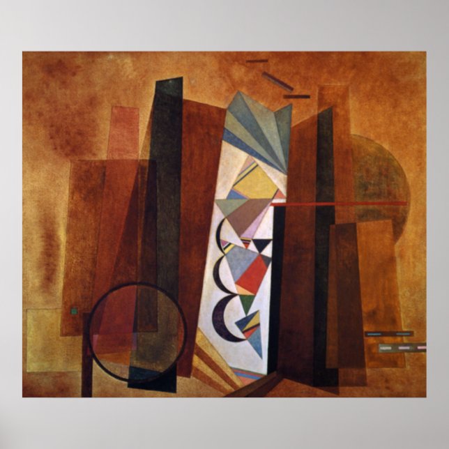 Kandinsky Development in Brown Abstract Artwork Poster (Front)