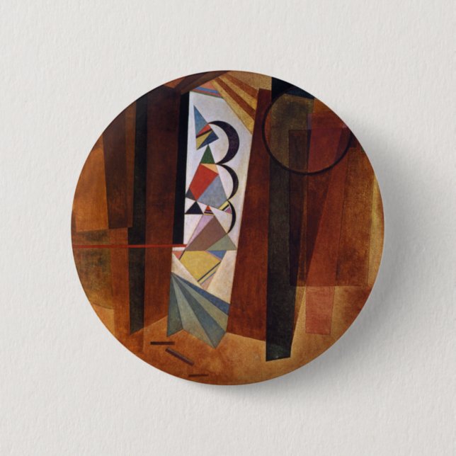 Kandinsky Development in Brown Abstract Painting 6 Cm Round Badge (Front)