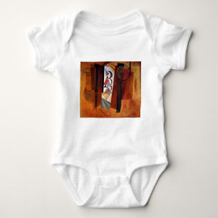 Kandinsky Development in Brown Abstract Painting Baby Bodysuit
