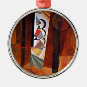 Kandinsky Development in Brown Abstract Painting Metal Tree Decoration