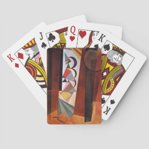 Kandinsky Development in Brown Abstract Painting Playing Cards