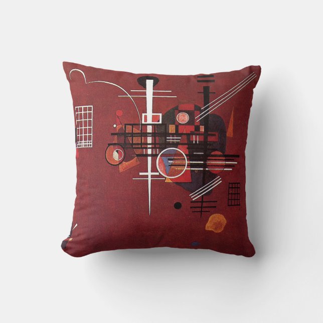 Kandinsky - Dull Red Cushion (Front)