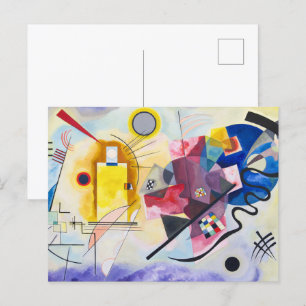 Kandinsky Emotional Symphony in Red, Yellow & Blue Postcard