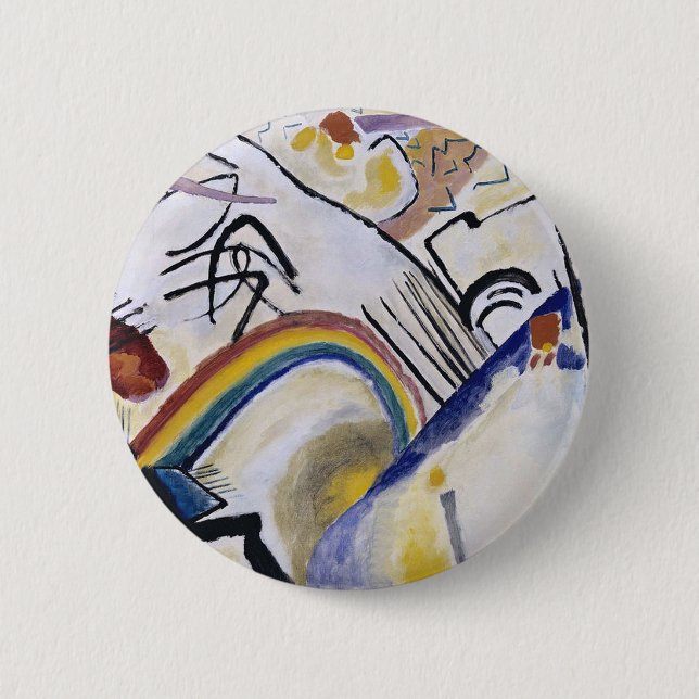 Kandinsky Expressionist Abstract Painting Cossack 6 Cm Round Badge (Front)