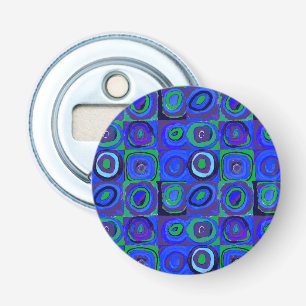 Kandinsky Farbstudie Blue Quadrate Square Circle  Bottle Opener