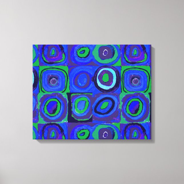 Kandinsky Farbstudie Blue Quadrate Square Circle  Canvas Print (Front)
