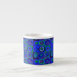 Kandinsky Farbstudie Blue Quadrate Square Circle  Espresso Cup