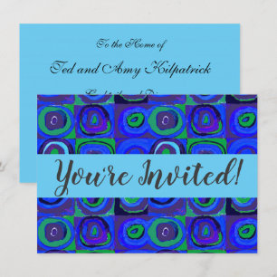 Kandinsky Farbstudie Blue Quadrate Square Circle  Invitation