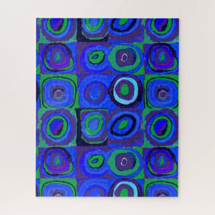 Kandinsky Farbstudie Blue Quadrate Square Circle  Jigsaw Puzzle
