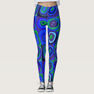 Kandinsky Farbstudie Blue Quadrate Square Circle Leggings
