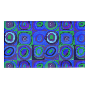 Kandinsky Farbstudie Blue Quadrate Square Circle  Name Tag
