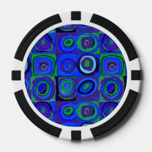 Kandinsky Farbstudie Blue Quadrate Square Circle  Poker Chips