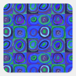 Kandinsky Farbstudie Blue Quadrate Square Circle Sticker