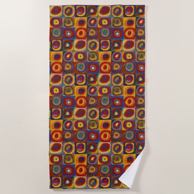Kandinsky Farbstudie Quadrate Colourful Squares Beach Towel (Front)