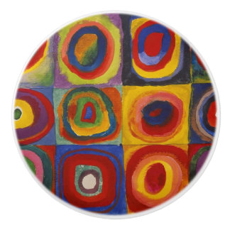 Kandinsky Farbstudie Quadrate Colourful Squares Ceramic Knob