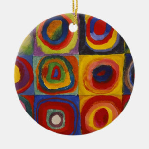 Kandinsky Farbstudie Quadrate Colourful Squares Ceramic Tree Decoration