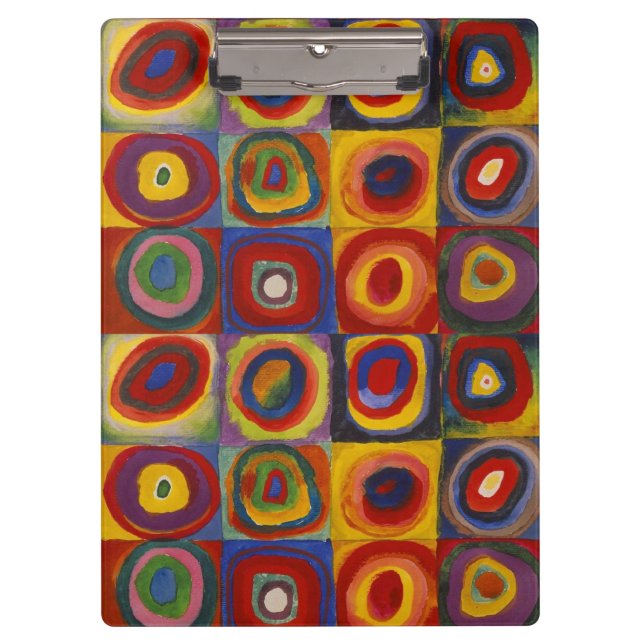 Kandinsky Farbstudie Quadrate Colourful Squares Clipboard (Front)