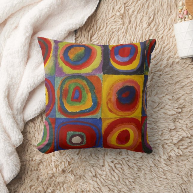 Kandinsky Farbstudie Quadrate Colourful Squares Cushion (Blanket)