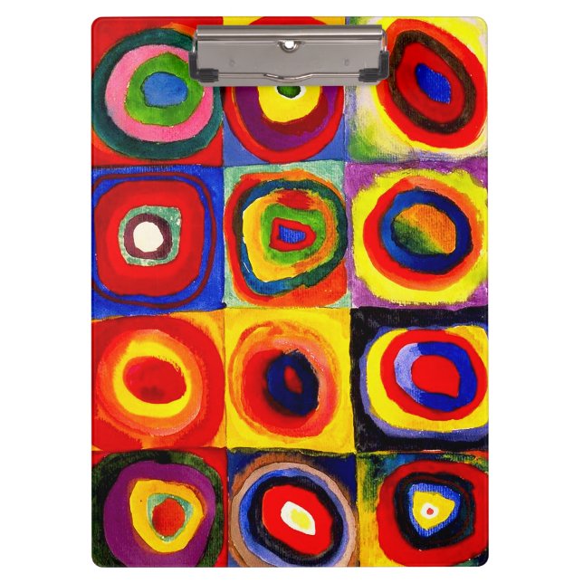 Kandinsky Farbstudie Quadrate Squares Circles Art  Clipboard (Front)