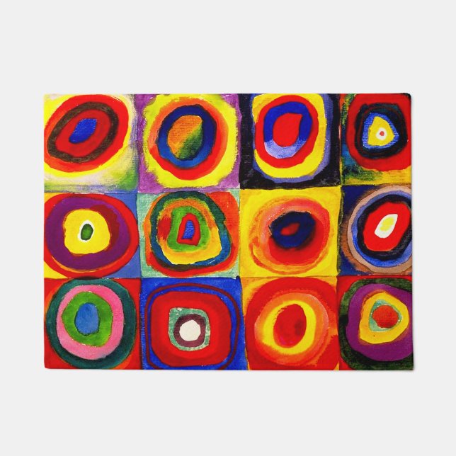 Kandinsky Farbstudie Quadrate Squares Circles Art  Doormat (Front)