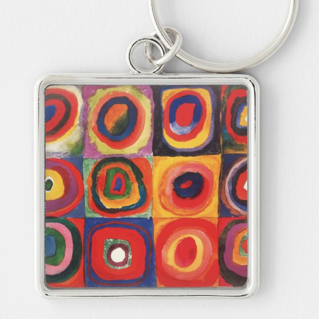 Kandinsky Farbstudie Quadrate Squares Circles Art Key Ring (Front)