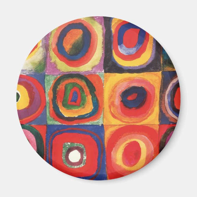 Kandinsky Farbstudie Quadrate Squares Circles Art Magnet (Front)