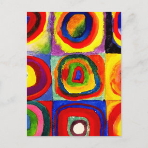 Kandinsky Farbstudie Quadrate Squares Circles Art  Postcard