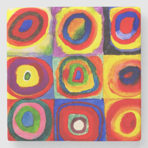Kandinsky Farbstudie Quadrate Squares Circles Art  Stone Coaster