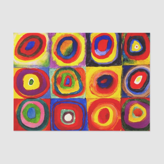 Kandinsky Farbstudie Quadrate Squares Circles Art  Tissue Paper (Front)