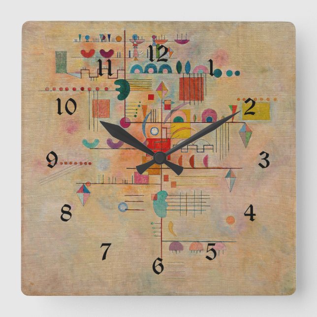 Kandinsky - Graceful Ascent, famous abstract art Square Wall Clock (Front)