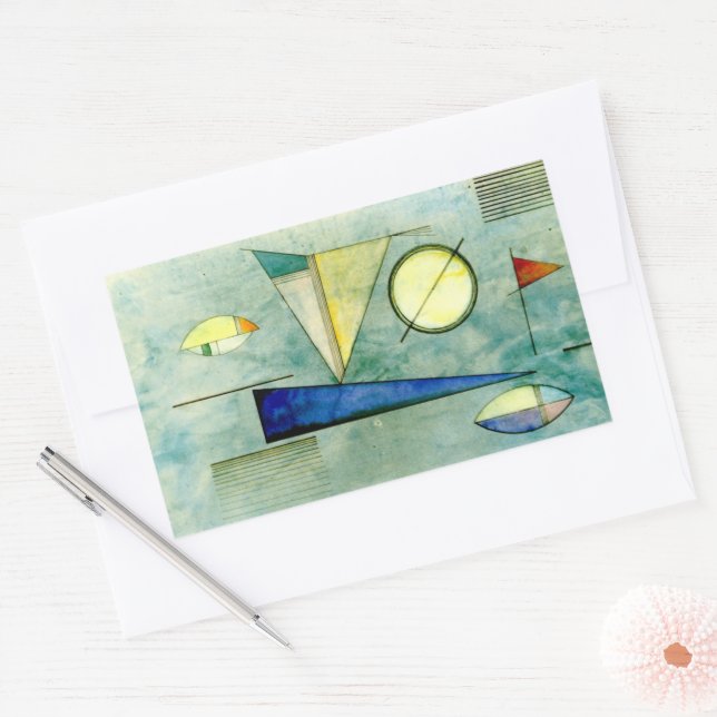 Kandinsky - Haze, abstract artwork, Rectangular Sticker (Envelope)