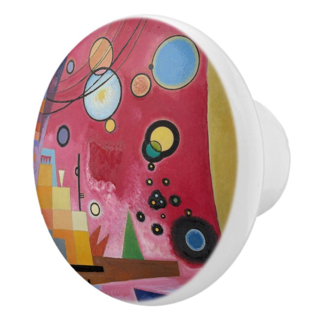 Kandinsky - Heavy Red Ceramic Knob (Right)