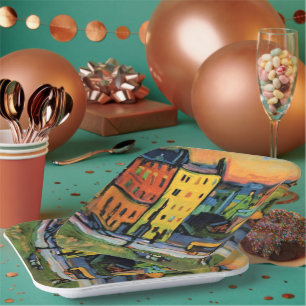 Kandinsky - Houses in Munich, Paper Plate