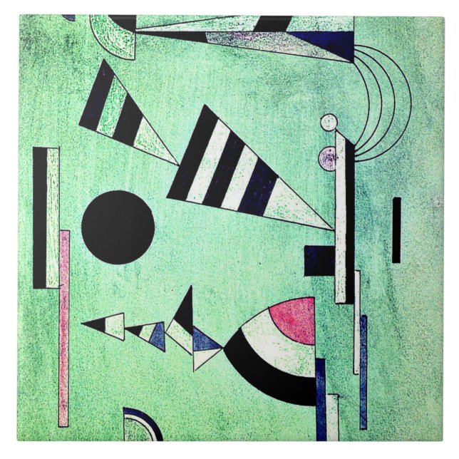 Kandinsky - Immersed in Green Tile (Front)