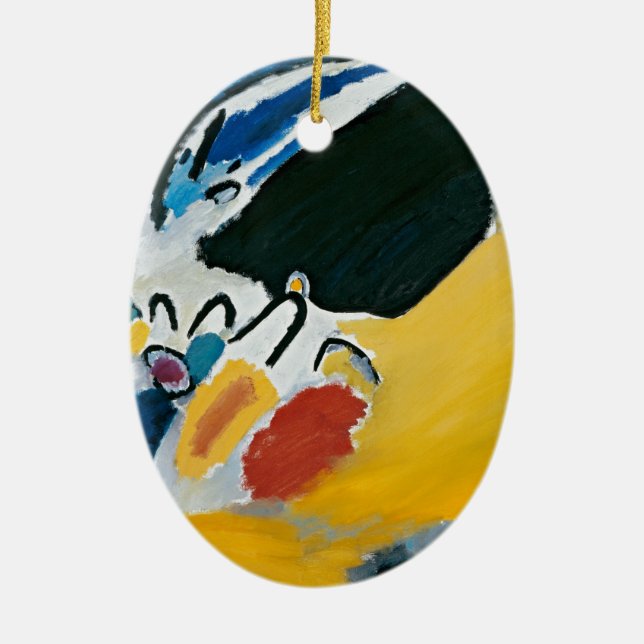 Kandinsky Impression III Concert Abstract Painting Ceramic Tree Decoration (Front)