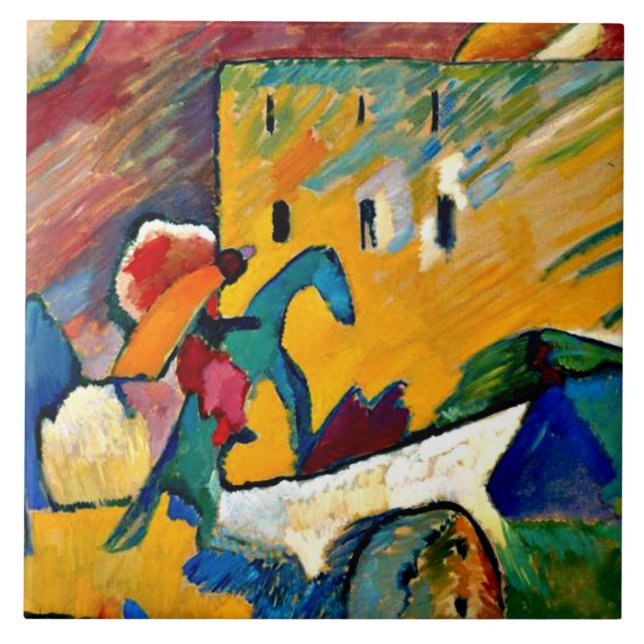 Kandinsky: Improvisation 3, landscape painting Tile (Front)