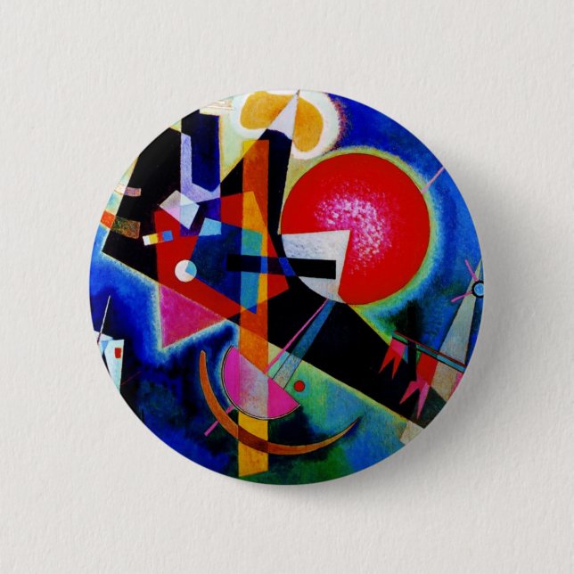 Kandinsky in Blue Abstract Painting 6 Cm Round Badge (Front)