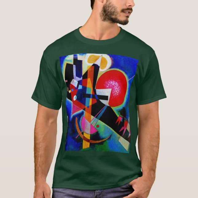 Kandinsky in Blue Abstract Painting Deep Forest T-Shirt (Front)