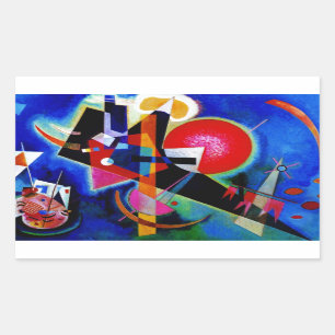 Kandinsky in Blue Abstract Painting Rectangular Sticker