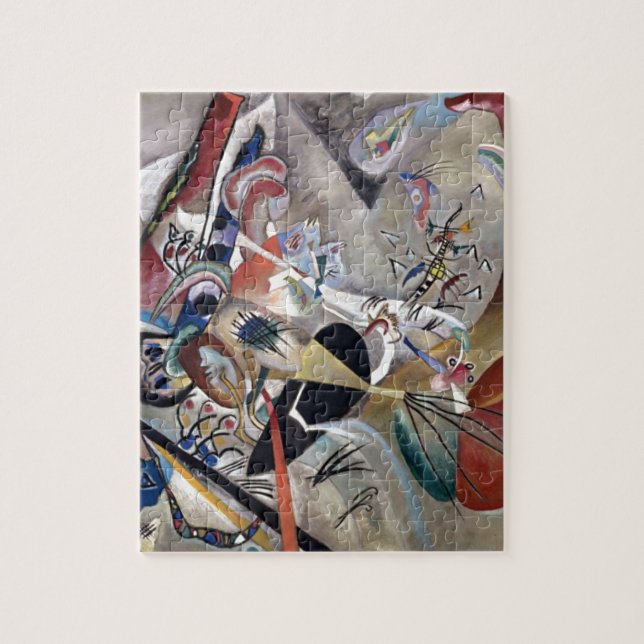 Kandinsky In Grey Abstract Artwork Jigsaw Puzzle (Vertical)