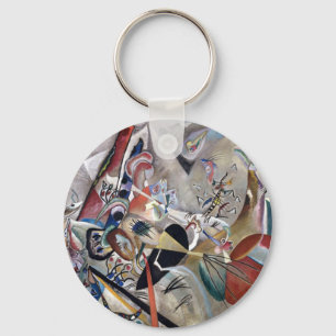 Kandinsky In Grey Abstract Artwork Key Ring