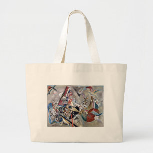 Kandinsky In Grey Abstract Artwork Large Tote Bag