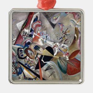 Kandinsky In Grey Abstract Artwork Metal Tree Decoration