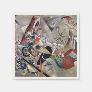 Kandinsky In Grey Abstract Artwork Napkin