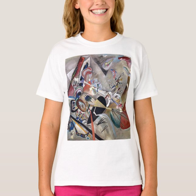 Kandinsky In Grey Abstract Artwork T-Shirt (Front)