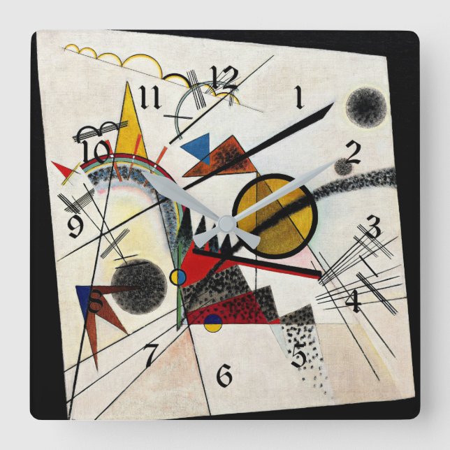 Kandinsky - In the Black Square Square Wall Clock (Front)