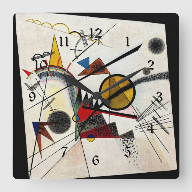 Kandinsky - In the Black Square Square Wall Clock (Front)