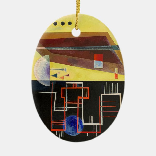 Kandinsky Inner Alliance Abstract Artwork Ceramic Tree Decoration (Front)