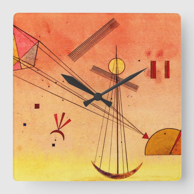 Kandinsky - Light Attachment Square Wall Clock (Front)