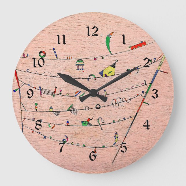 Kandinsky - Little Accents  Large Clock (Front)
